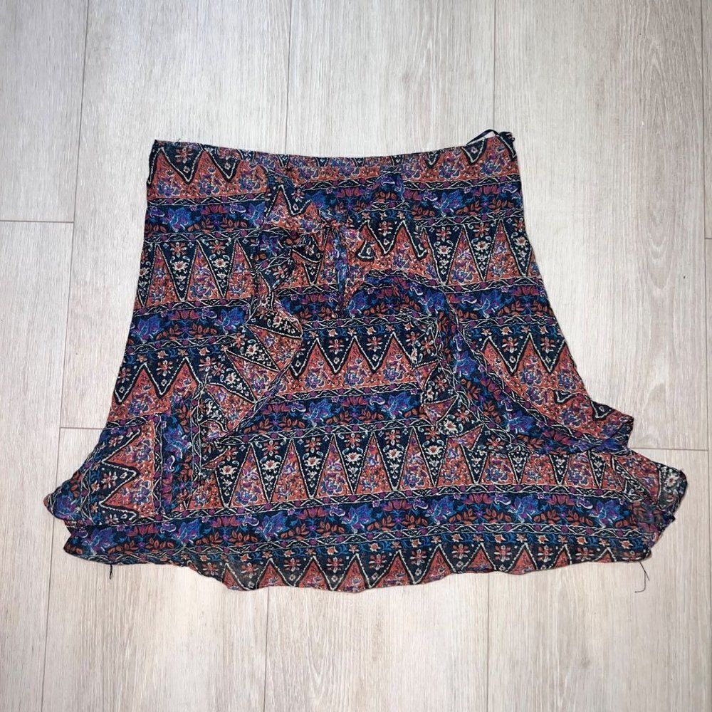Lost + Wander Mini Skirt Abstract Design with Bow Women's Small